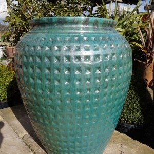 Green Dimpled Water Jar Large-0