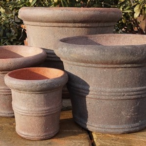 Old Stone Straight Sided 3 Ring Pot-405