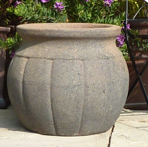 Old Stone Small Pumpkin Pot -0