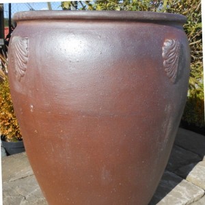 Rustic Plain Water Jar With Leaves-0