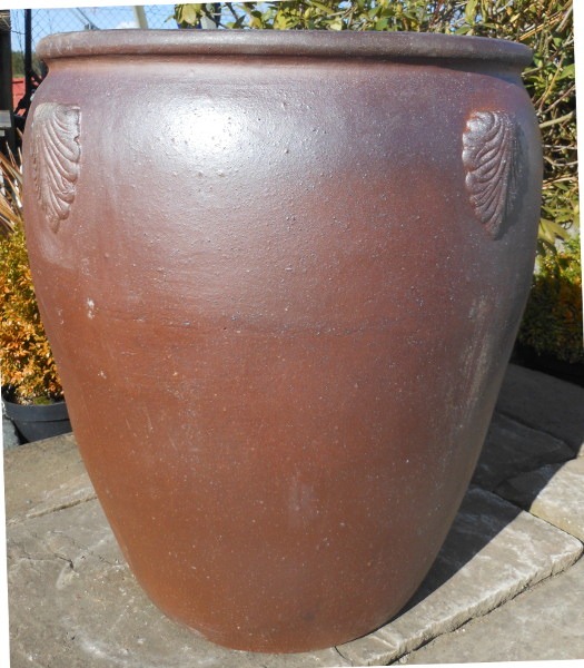 Rustic Plain Water Jar With Leaves-0