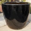 Glazed Giant Egg Pot Black