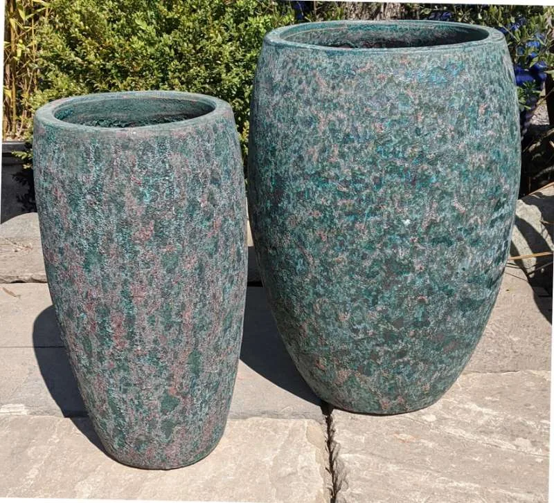 Atlantis Green Purple Tall Bowed Cylinder