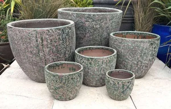 Atlantis Burnt Green Giant Egg Pot Short Set - Image 2