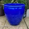 Glazed Blue Rimmed Egg Pot - Image 2