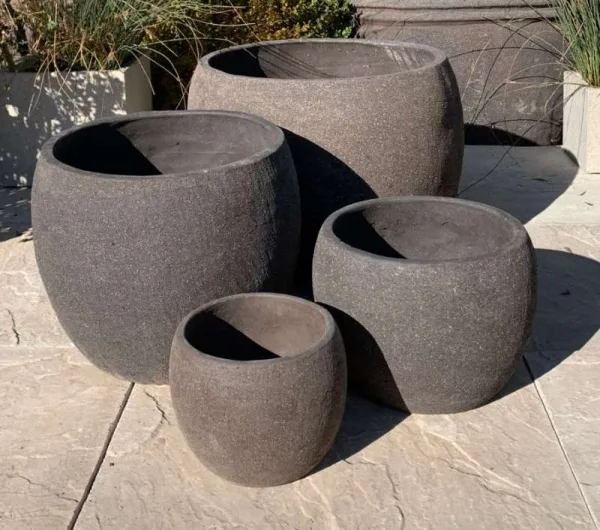 Textured Clay Half Egg Pot