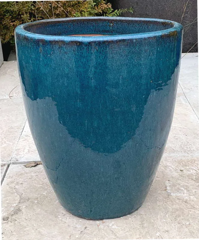 Glazed Green Tall Egg Pot - Image 4