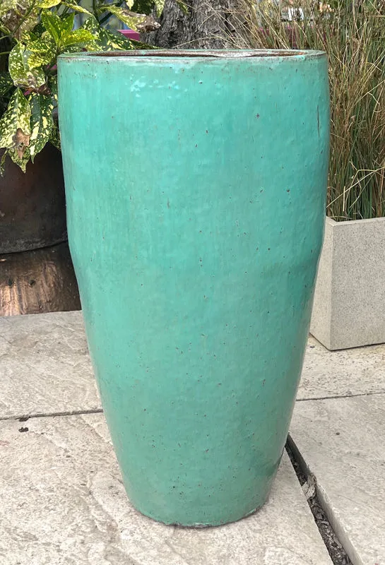 Glazed Green Tall Cylinder - Image 3