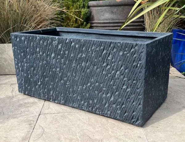 Fibre Clay Black Textured Trough - Image 2
