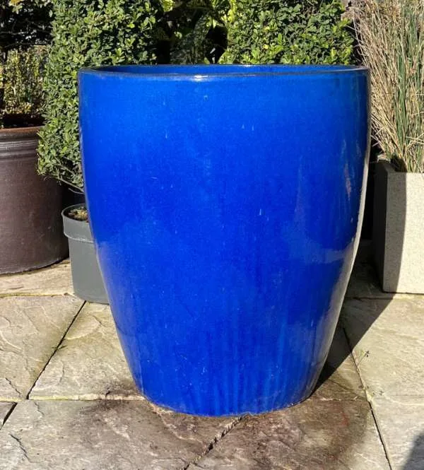 Glazed Blue Canton Pot Large - Image 2