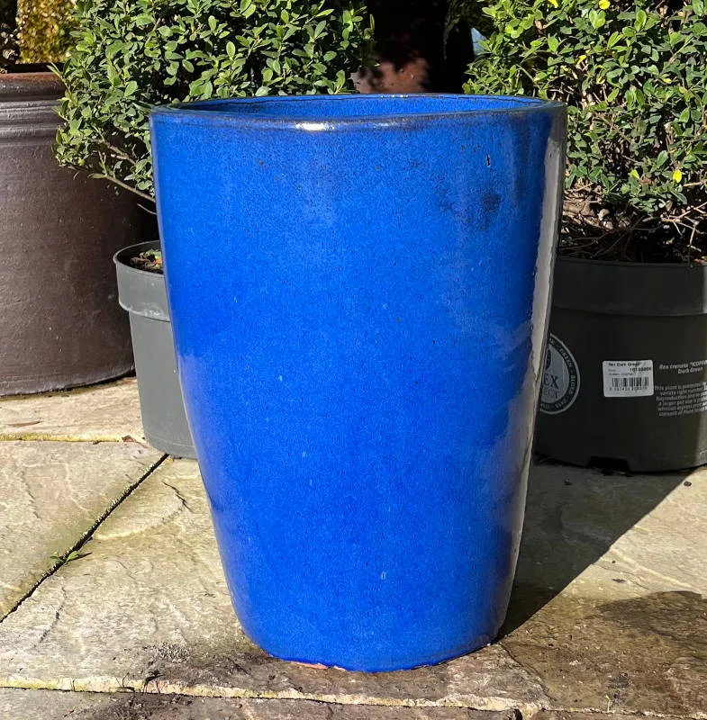 Glazed Blue Canton Pot Large - Image 4