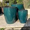 Glazed Dark Green Canton Pot