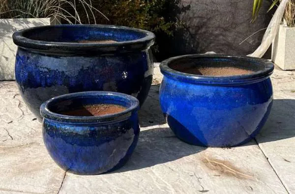 Blue Rose Bowl Set 3
