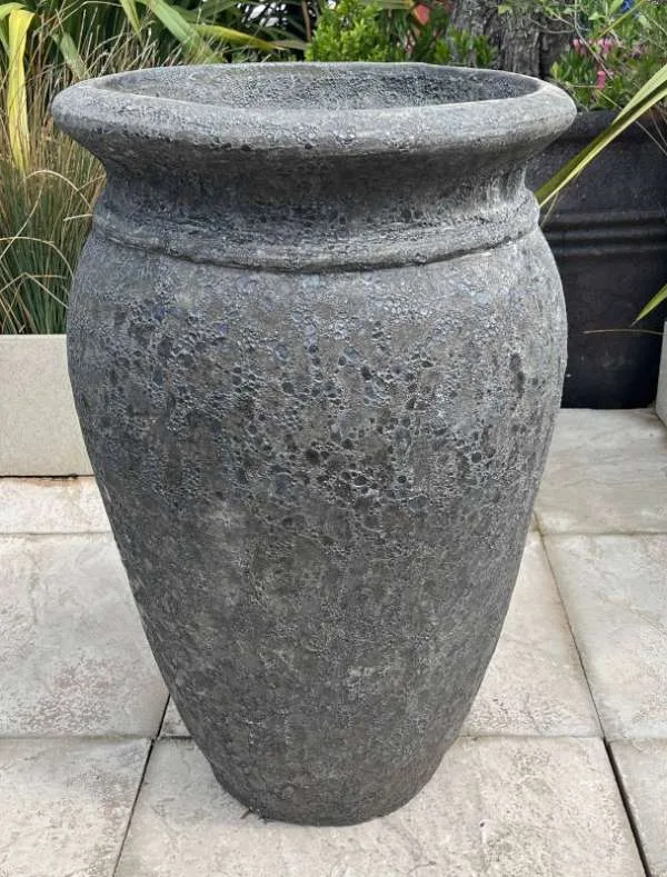 Atlantis Tall Flared Jar Charcoal