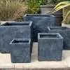 Fibre Clay Black Textured Short Cube