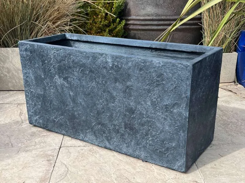 Fibre Clay Textured Black Tall Trough - Image 3