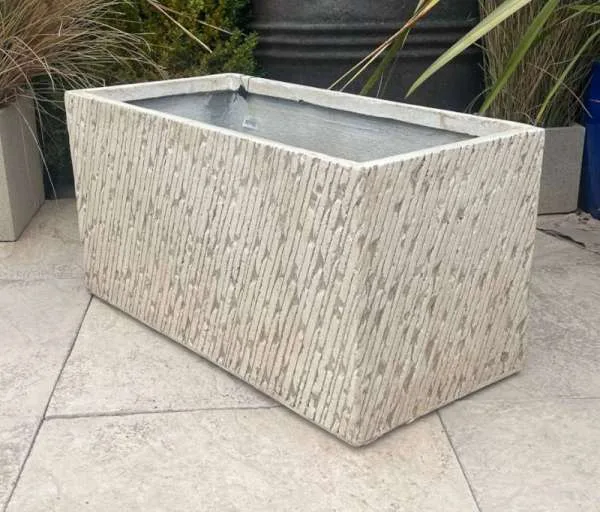 Fibre Clay White Textured Trough - Image 3
