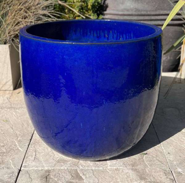 Glazed Blue Vaso Egg Pot - Image 2