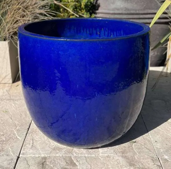 Glazed Blue Vaso Egg Pot - Image 2