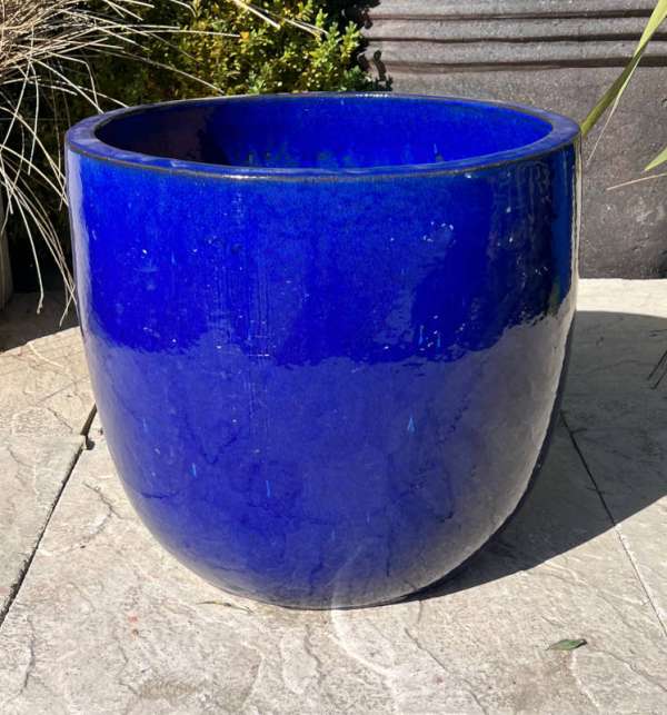 Glazed Blue Vaso Egg Pot - Image 3