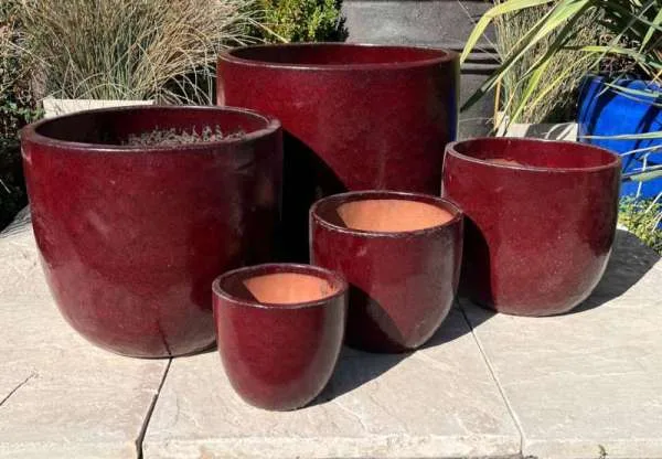 Glazed Ox Blood Red Vaso Egg Pot