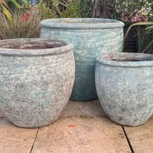 Atlantis Blue Tall Rimmed Egg Pot