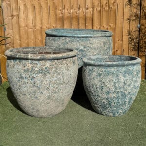Atlantis Blue Tall Rimmed Egg Pot
