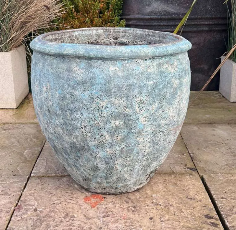 Atlantis Blue Tall Rimmed Egg Pot - Image 4