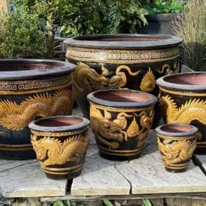 Salt Glazed Black Dragon Pot