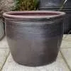 Salt Glazed Rimmed Cylinder Pot - Image 3