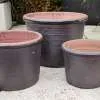 Salt Glazed Rimmed Cylinder Pot - Image 5