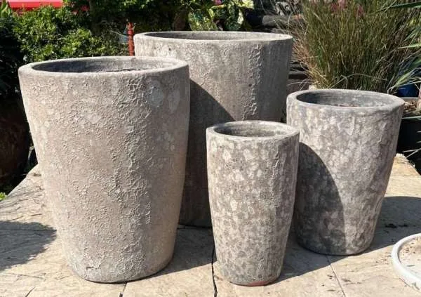 Atlantis Grey White Straight Sided Cylinder