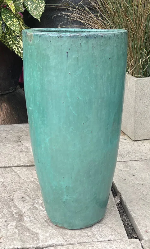 Glazed Green Tall Cylinder - Image 4