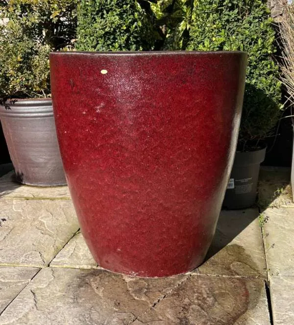 Glazed Ox Blood Red Canton Pot - Image 2