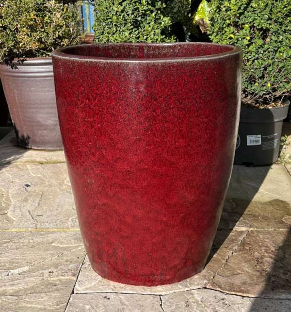 Glazed Ox Blood Red Canton Pot - Image 3