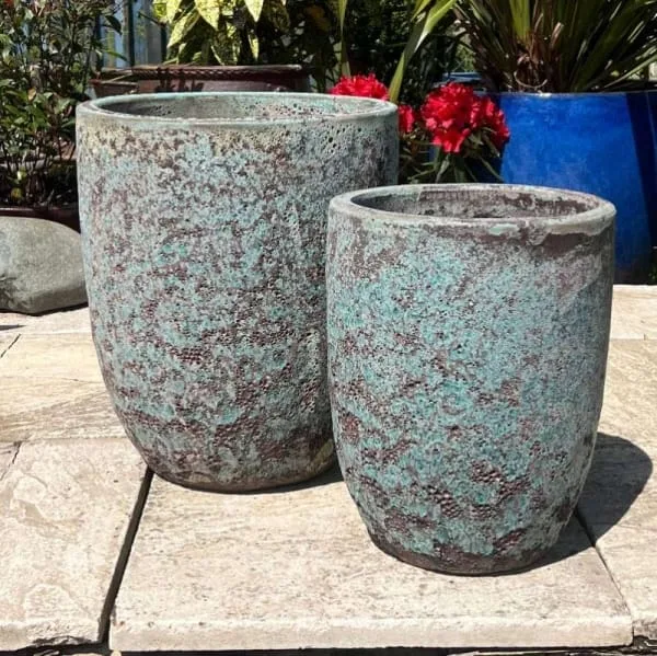 Atlantis Burnt Green Small Tapered Cylinder Set