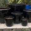 Glazed Black Giant Egg Pot