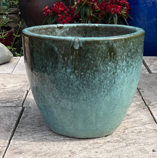 Glazed Moss Green Egg Pot - Image 2