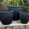 Atlantis Black Tall Rimmed Egg Pot