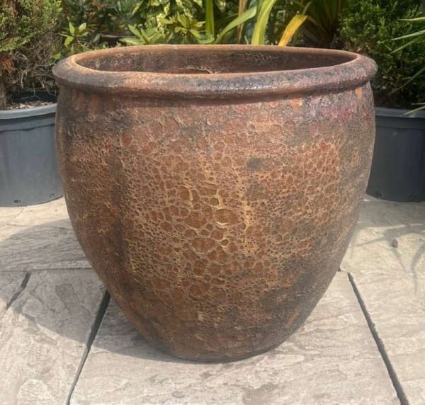 Atlantis Rust Tall Rimmed Egg Pot Medium Second