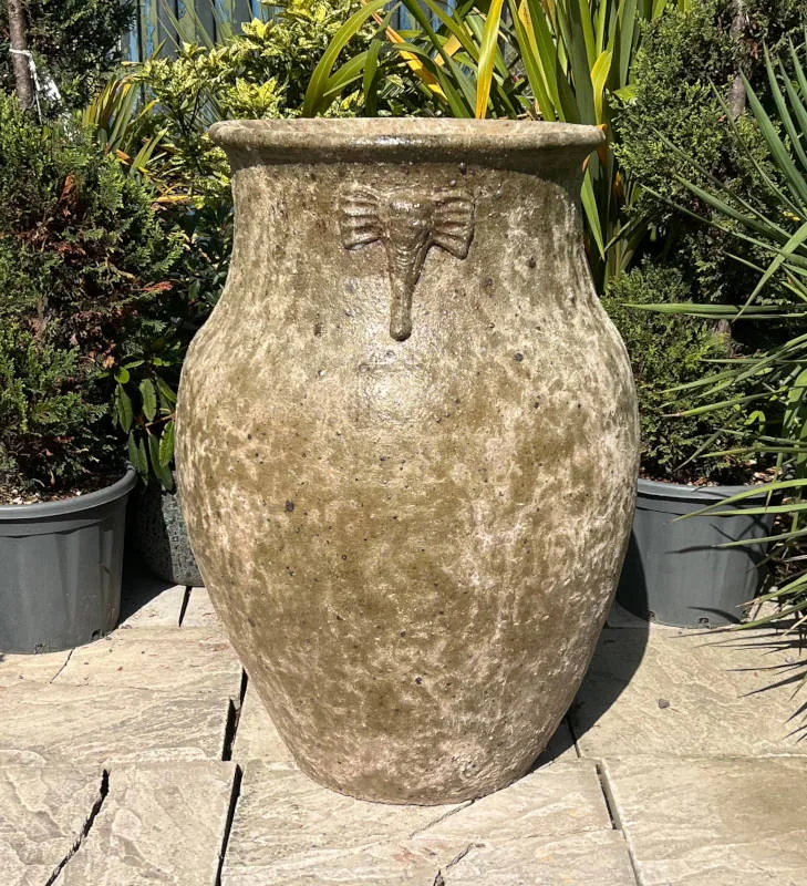Ancient Rust Elephant Jar