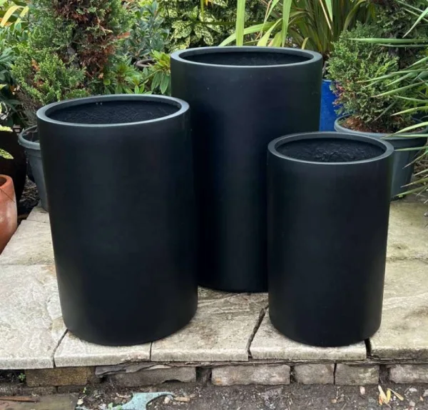 Poly Resin Black Straight Sided Cylinder