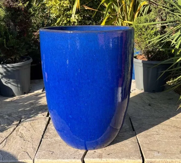 Glazed Blue Vaso Tall Cylinder - Image 2