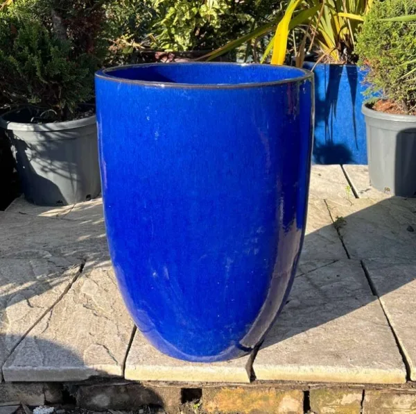 Glazed Blue Vaso Tall Cylinder - Image 3