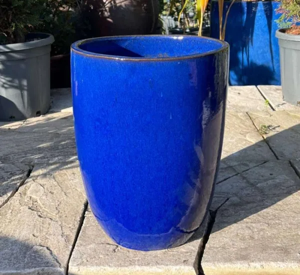Glazed Blue Vaso Tall Cylinder - Image 5