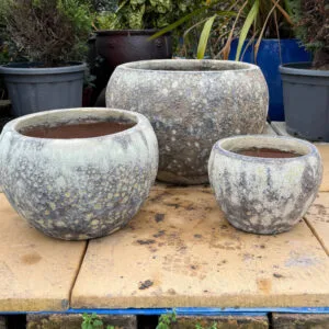 Atlantis Sand Half Egg Pot Set of 3