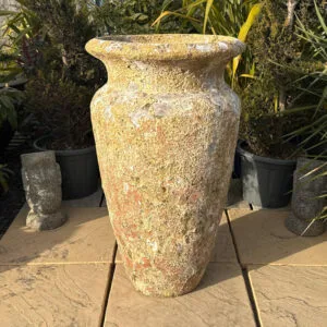 Antique Yellow Giant Tall Flared Jar