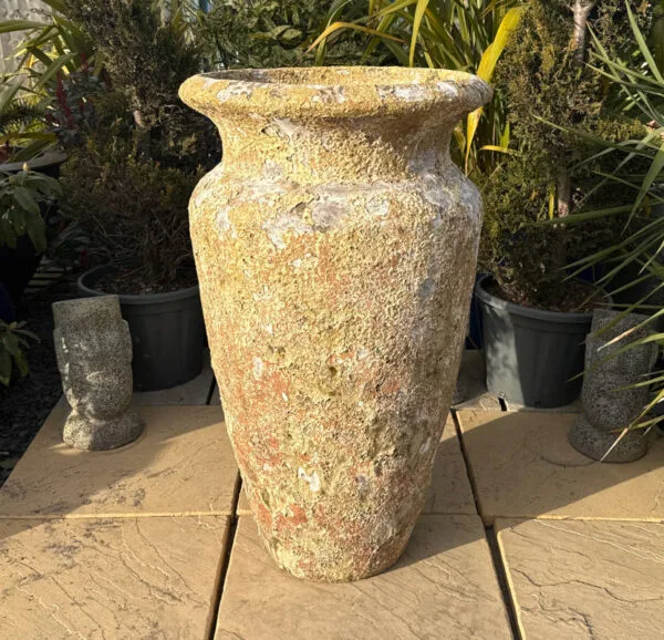Antique Yellow Giant Tall Flared Jar