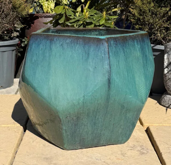 Glazed Green Pentagon Pot - Image 2