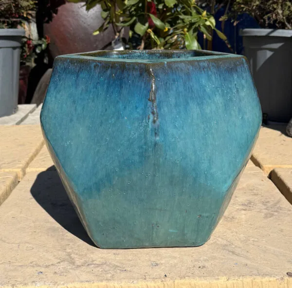 Glazed Green Pentagon Pot - Image 3